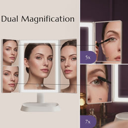 The GlowFold Trifold LED Mirror